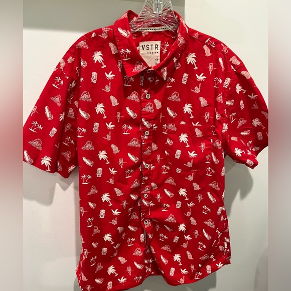 VSTR Other - Red VSTR Hawaiian Shirt Button Down Short Sleeve Shirt Size XL